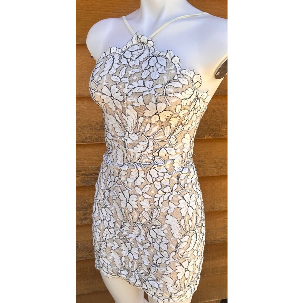 Lulus White Lace Floral Embroidered Mini Dress With Adjustable Spaghetti Straps - Picture 6 of 9